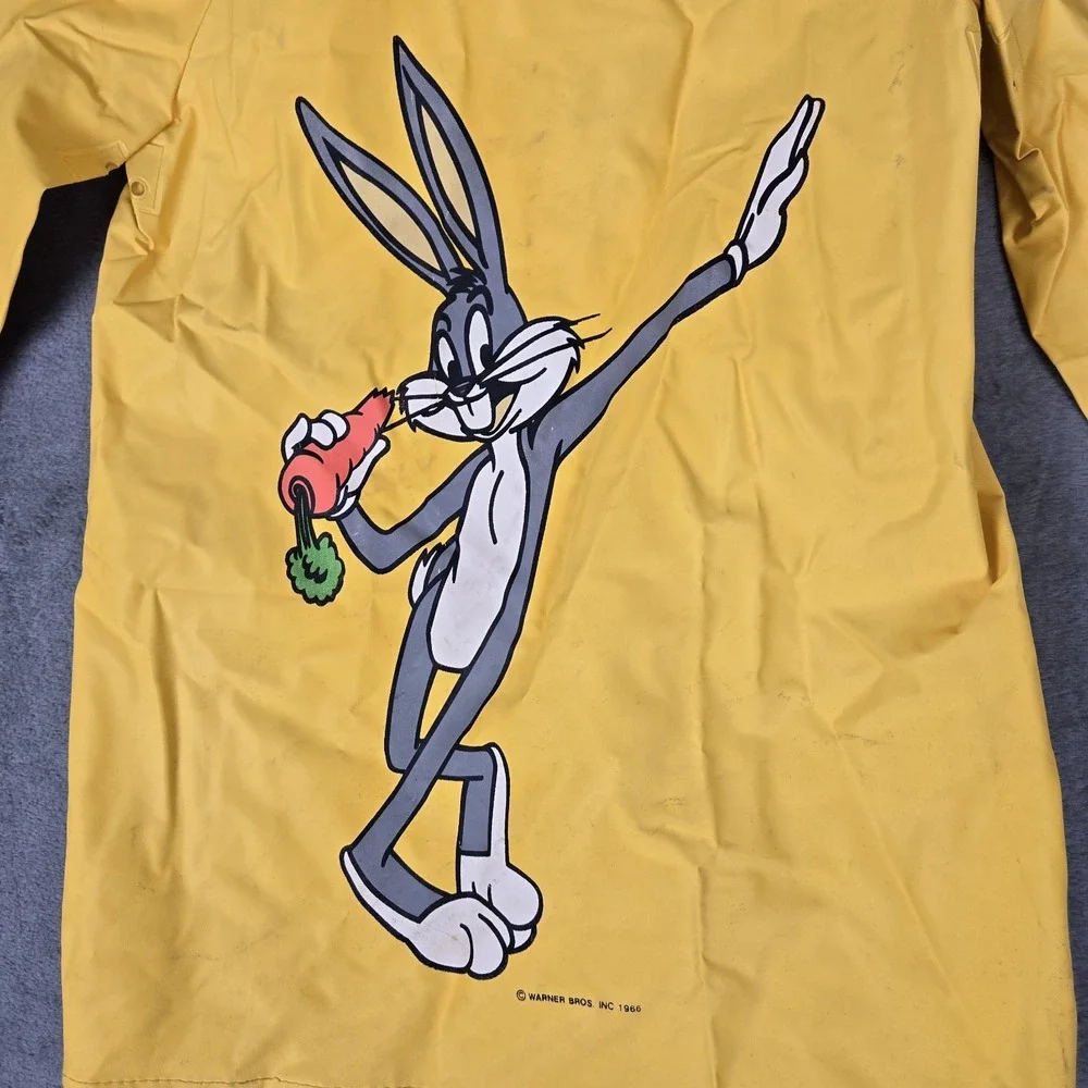 VTG 60s Looney Tunes Bug Bunny Raincoat‎ Jacket Cartoon RARE Size S (6) *READ